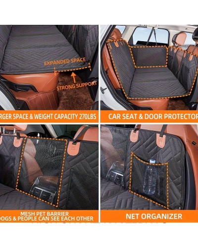 Harde bodem hondenauto achterbankhoes - halve hangmatstijl, achterbankverlenger en autoscheider voor honden, geschikt voor hatchbacks, sedans en SUV's Harde bodem hondenauto achterbankhoes - halve hangmatstijl, achterbankverlenger en autoscheider voor honden, geschikt voor hatchbacks, sedans en SUV's
