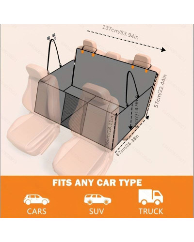 Harde bodem hondenauto achterbankhoes - halve hangmatstijl, achterbankverlenger en autoscheider voor honden, geschikt voor hatchbacks, sedans en SUV's Harde bodem hondenauto achterbankhoes - halve hangmatstijl, achterbankverlenger en autoscheider voor honden, geschikt voor hatchbacks, sedans en SUV's