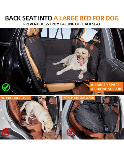 Harde bodem hondenauto achterbankhoes - halve hangmatstijl, achterbankverlenger en autoscheider voor honden, geschikt voor hatchbacks, sedans en SUV's Harde bodem hondenauto achterbankhoes - halve hangmatstijl, achterbankverlenger en autoscheider voor honden, geschikt voor hatchbacks, sedans en SUV's