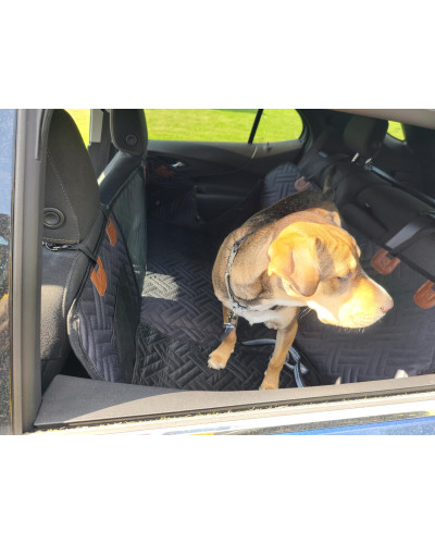 Harde bodem hondenauto achterbankhoes - halve hangmatstijl, achterbankverlenger en autoscheider voor honden, geschikt voor hatchbacks, sedans en SUV's Harde bodem hondenauto achterbankhoes - halve hangmatstijl, achterbankverlenger en autoscheider voor honden, geschikt voor hatchbacks, sedans en SUV's