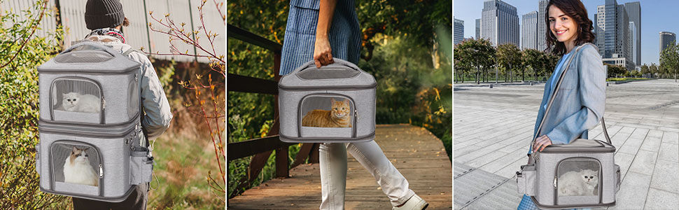 Dubbele kattenrugzak voor 2 katten